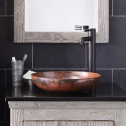 Native Trails Maestro 15" Round Copper Bathroom Sink, Tempered Copper, CPS383