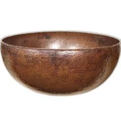 Native Trails Maestro 13" Round Copper Bathroom Sink, Tempered Copper, CPS366