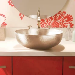 Native Trails Maestro 16" Round Nickel Bathroom Sink, Brushed Nickel, CPS563