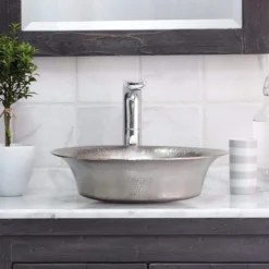 Native Trails Maestro 16" Round Nickel Bathroom Sink, Brushed Nickel, CPS571