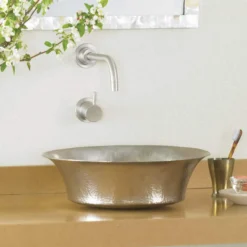 Native Trails Maestro 16" Round Nickel Bathroom Sink, Brushed Nickel, CPS571