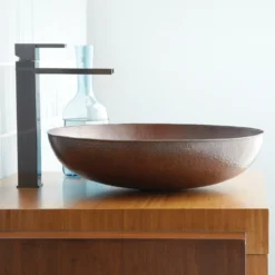 Native Trails Maestro 17" Round Copper Bathroom Sink, Antique Copper, CPS284