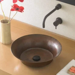 Native Trails Maestro 16" Round Copper Bathroom Sink, Antique Copper, CPS271