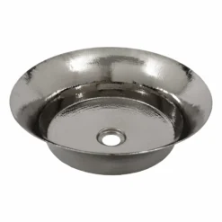 Native Trails Maestro 16.25" Round Vessel Nickel Bathroom Sink, Polished Nickel, CPS871
