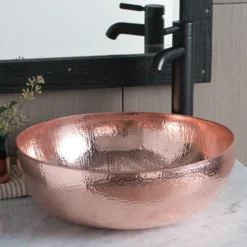Native Trails Maestro 16" Round Copper Bathroom Sink, Polished Copper, CPS463