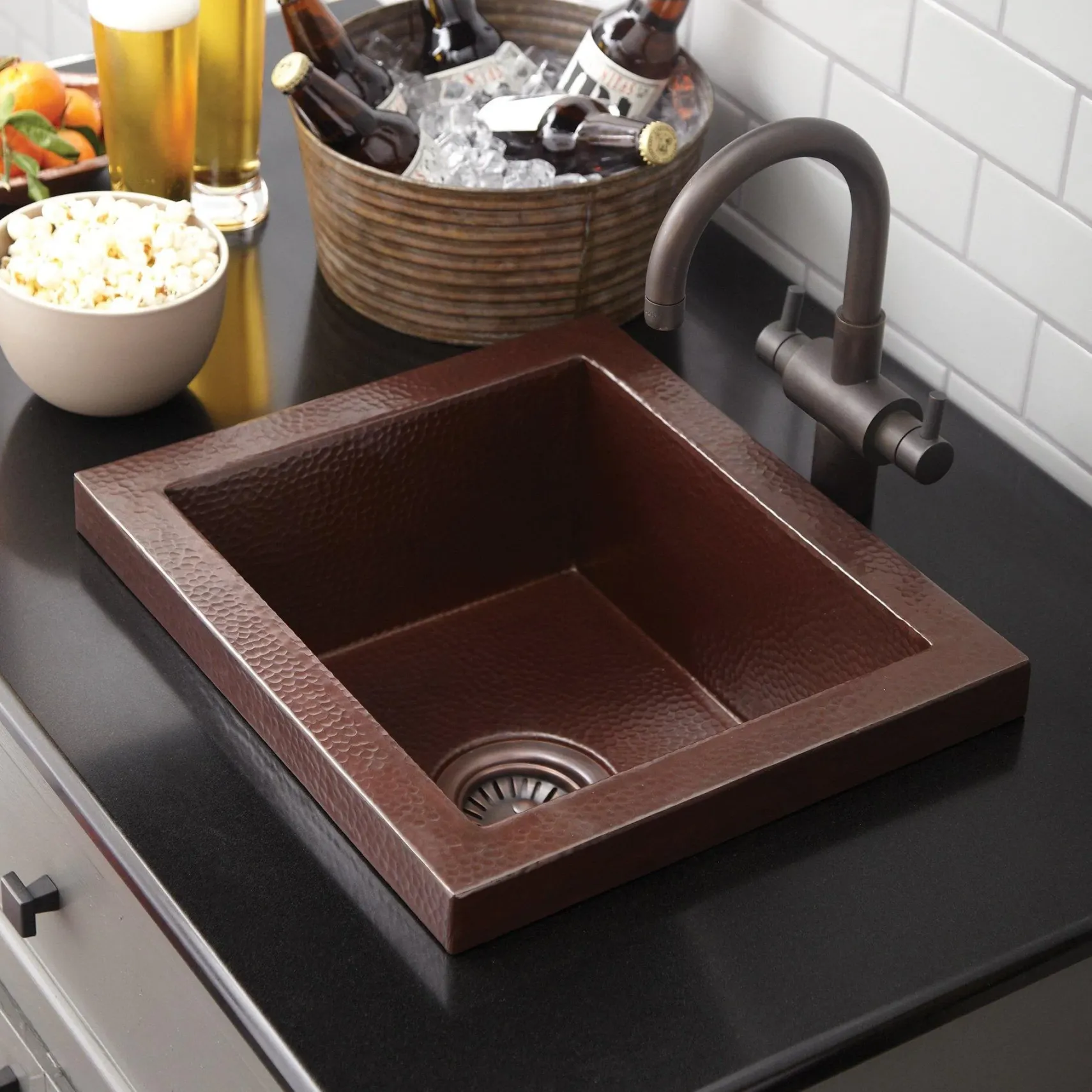 Native Trails Manhattan 17" Copper Bar/Prep Sink, Antique Copper, CPS232