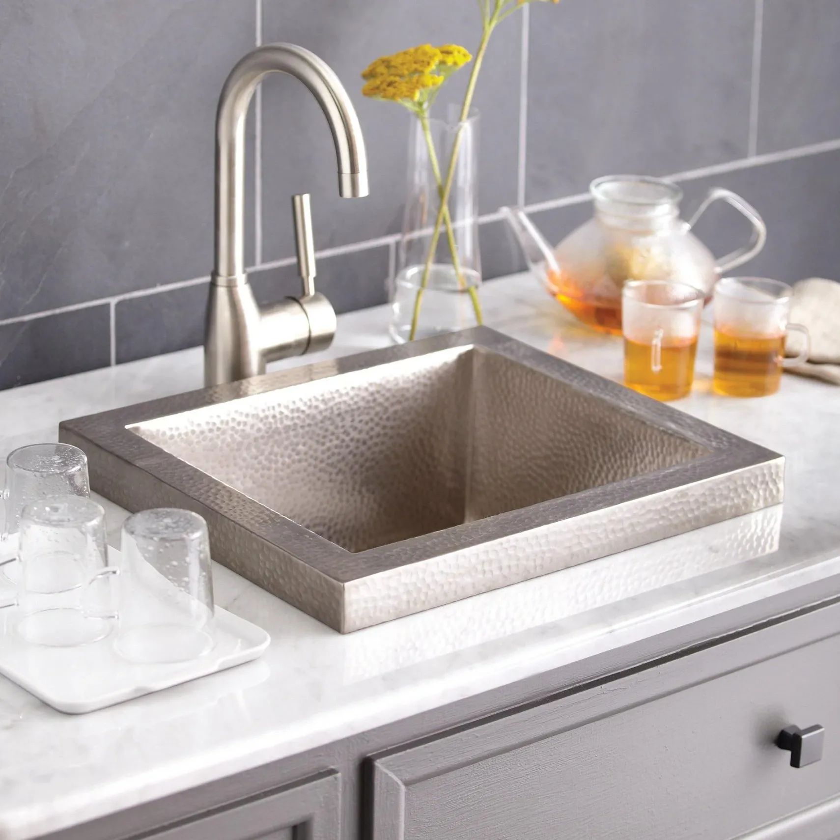 Native Trails Manhattan 17" Nickel Bar/Prep Sink, Brushed Nickel, CPS532