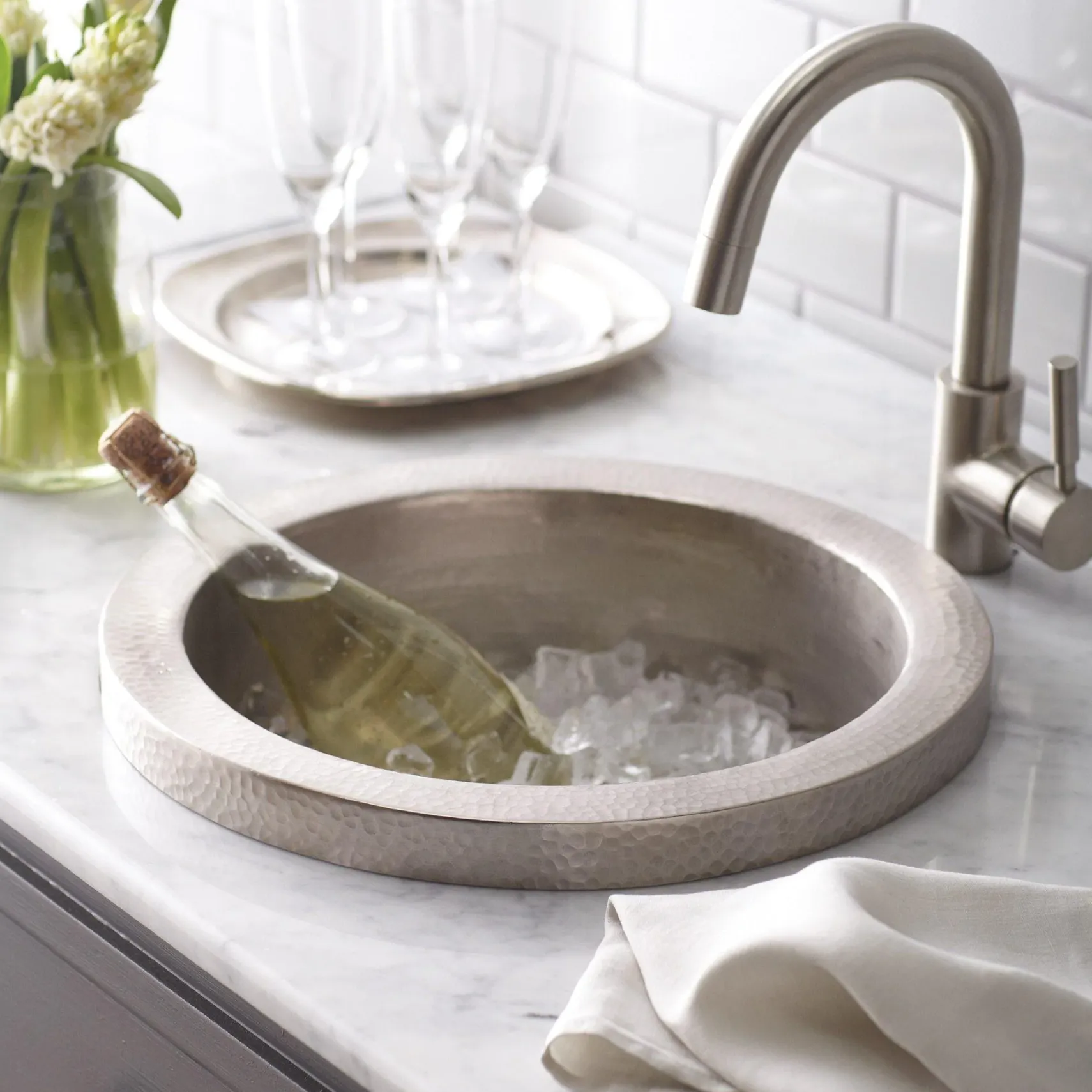 Native Trails Mojito 16" Nickel Bar/Prep Sink, Brushed Nickel, CPS516