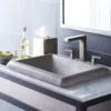 Native Trails Montecito 22" Rectangle NativeStone Concrete Bathroom Sink, Ash, NSL2216-A