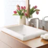 Native Trails Montecito 22" Rectangle NativeStone Concrete Bathroom Sink, Pearl, NSL2216-P