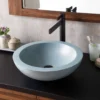 Native Trails Morro 17" Round Vessel NativeStone Concrete Bathroom Sink, Ocean, NSL1705-O