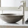 Native Trails Morro 17" Round NativeStone Concrete Bathroom Sink, Ash, NSL1705-A