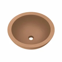 Native Trails Morro 17" Round Vessel NativeStone Concrete Bathroom Sink, Terracotta, NSL1705-T