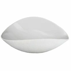Native Trails Murano 18" Asymmetrical Shell-Shaped Glass Vessel Bathroom Sink, Bianco, MG1912-BO