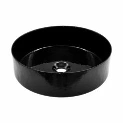 Native Trails Murano 16" Round Glass Bathroom Sink, Abyss, MG1616-AS
