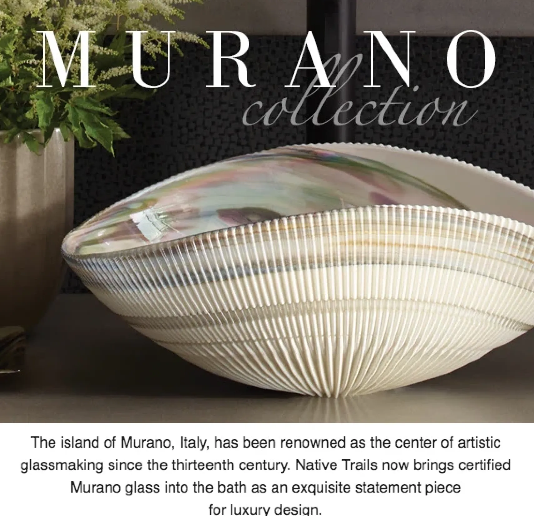 Native Trails Murano 16" Round Glass Bathroom Sink, Abalone, MG1616-AE