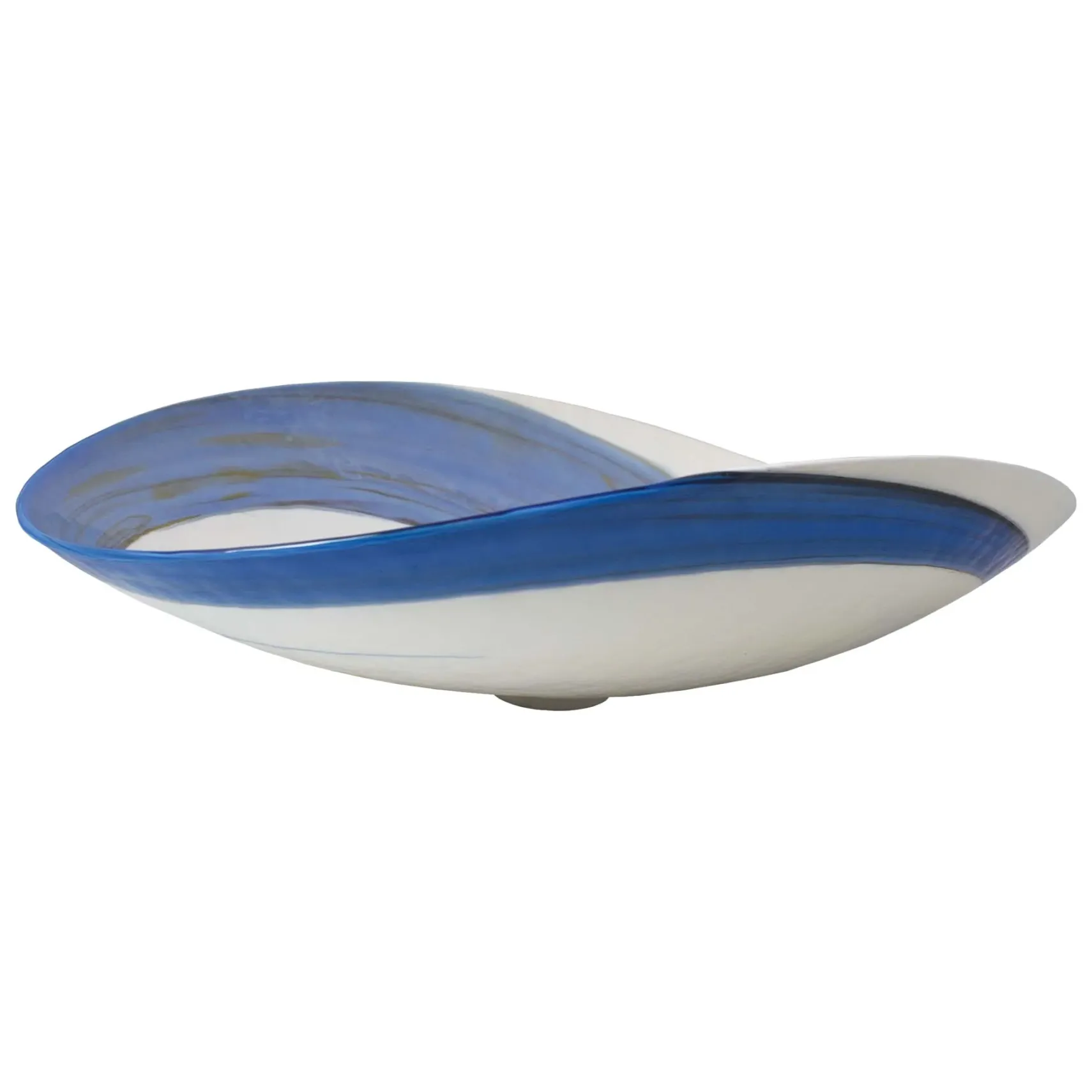 Native Trails Murano 20" x 17" Asymmetrical Rounded Curve-Shaped Vessel Glass Bathroom Sink, Marina, MG2017-MA