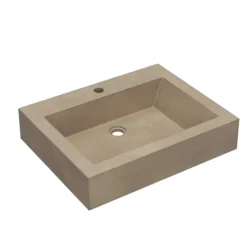 Native Trails Natoma 24" x 19" Rectangle Wall Mount NativeStone Concrete ADA Bathroom Sink, Sand, NSL2405-D