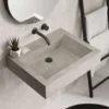 Native Trails Natoma 24" x 19" Rectangle Wall Mount NativeStone Concrete ADA Bathroom Sink, Ash, NSL2405-AX