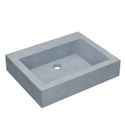 Native Trails Natoma 24" x 19" Rectangle Wall Mount NativeStone Concrete ADA Bathroom Sink, Ocean, NSL2405-OX