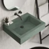 Native Trails Natoma 24" x 19" Rectangle Wall Mount NativeStone Concrete ADA Bathroom Sink, Forest, NSL2405-FX