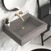 Native Trails Natoma 24" x 19" Rectangle Wall Mount NativeStone Concrete ADA Bathroom Sink, Slate, NSL2405-SX