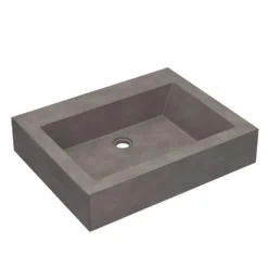 Native Trails Natoma 24" x 19" Rectangle Wall Mount NativeStone Concrete ADA Bathroom Sink, Slate, NSL2405-SX