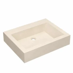 Native Trails Natoma 24" x 19" Rectangle Wall Mount NativeStone Concrete ADA Bathroom Sink, Sand, NSL2405-DX