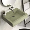 Native Trails Natoma 24" x 19" Rectangle Wall Mount NativeStone Concrete ADA Bathroom Sink, Sage, NSL2405-GX