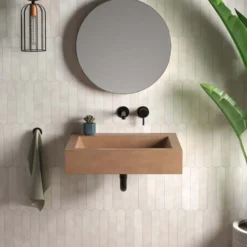 Native Trails Natoma 24" x 19" Rectangle Wall Mount NativeStone Concrete ADA Bathroom Sink, Terracotta, NSL2405-TX