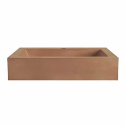 Native Trails Natoma 24" x 19" Rectangle Wall Mount NativeStone Concrete ADA Bathroom Sink, Terracotta, NSL2405-T