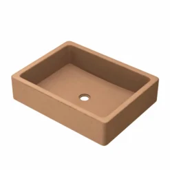 Native Trails Nipomo 19.5" x 15" Rectangle NativeStone Concrete ADA Farmhouse Bathroom Sink, Terracotta, NSL1915-T