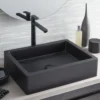 Native Trails Nipomo 19.5" x 15" Rectangle NativeStone Concrete ADA Farmhouse Bathroom Sink, Charcoal, NSL1915-C