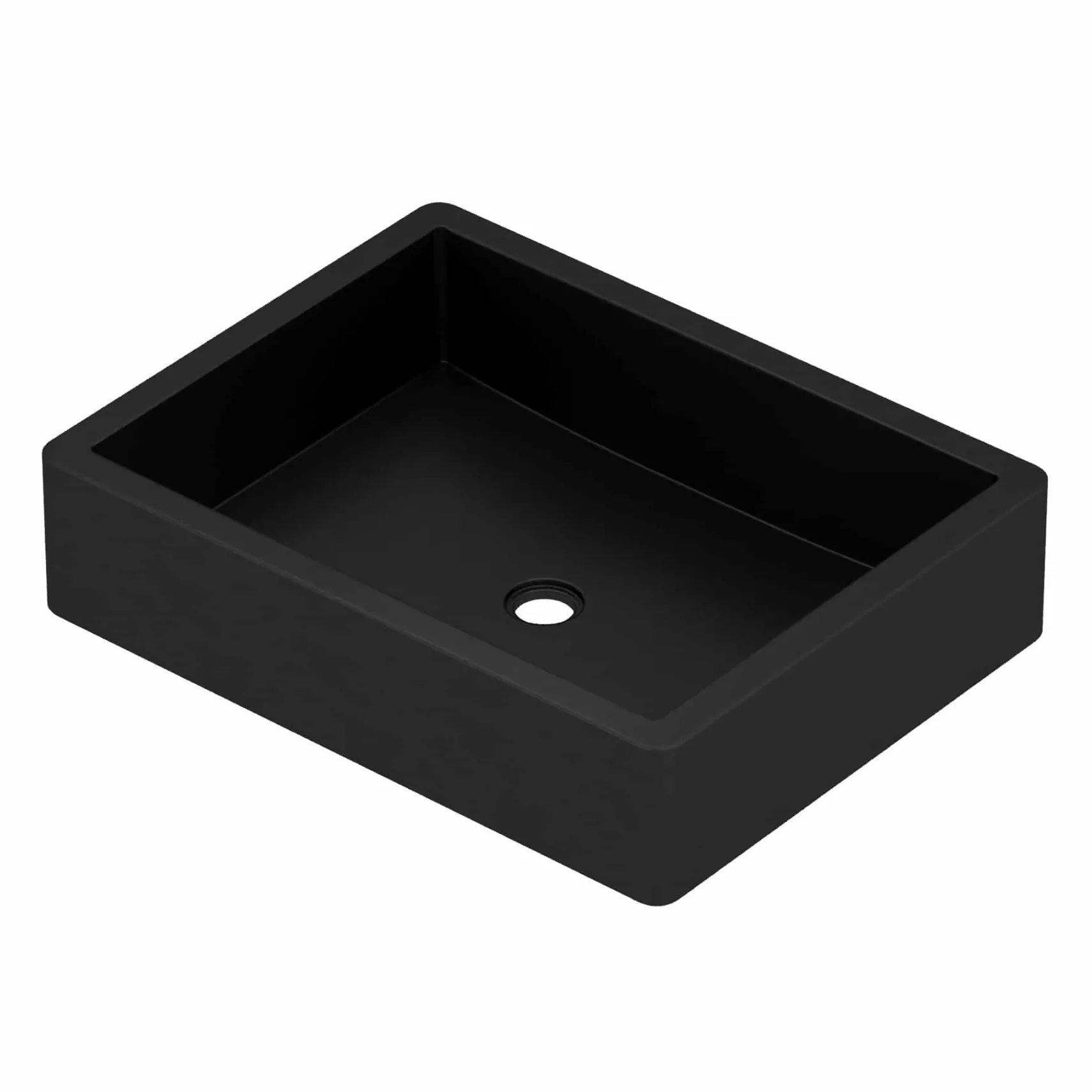 Native Trails Nipomo 19.5" x 15" Rectangle NativeStone Concrete ADA Farmhouse Bathroom Sink, Charcoal, NSL1915-C