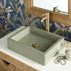 Native Trails Nipomo 19.5" x 15" Rectangle NativeStone Concrete ADA Farmhouse Bathroom Sink, Sage, NSL1915-G