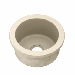 Native Trails Olivos 16" Round NativeStone Concrete Bar/Prep Sink, Sand, NSB1607-D