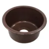 Native Trails Redondo Chico 15" Round Copper Bar/Prep Sink, Antique Copper, CPS260-F