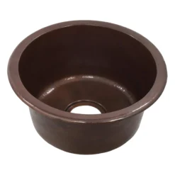 Native Trails Redondo Chico 15" Round Copper Bar/Prep Sink, Antique Copper, CPS260-F