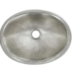Native Trails Rolled Baby Classic 16" Oval Nickel Bathroom Sink, Brushed Nickel, CPS539