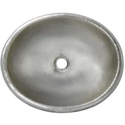 Native Trails Rolled Classic 19" Oval Nickel Bathroom Sink, Brushed Nickel, CPS540