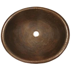 Native Trails Rolled Classic 19" Oval Copper Bathroom Sink, Antique Copper, CPS240