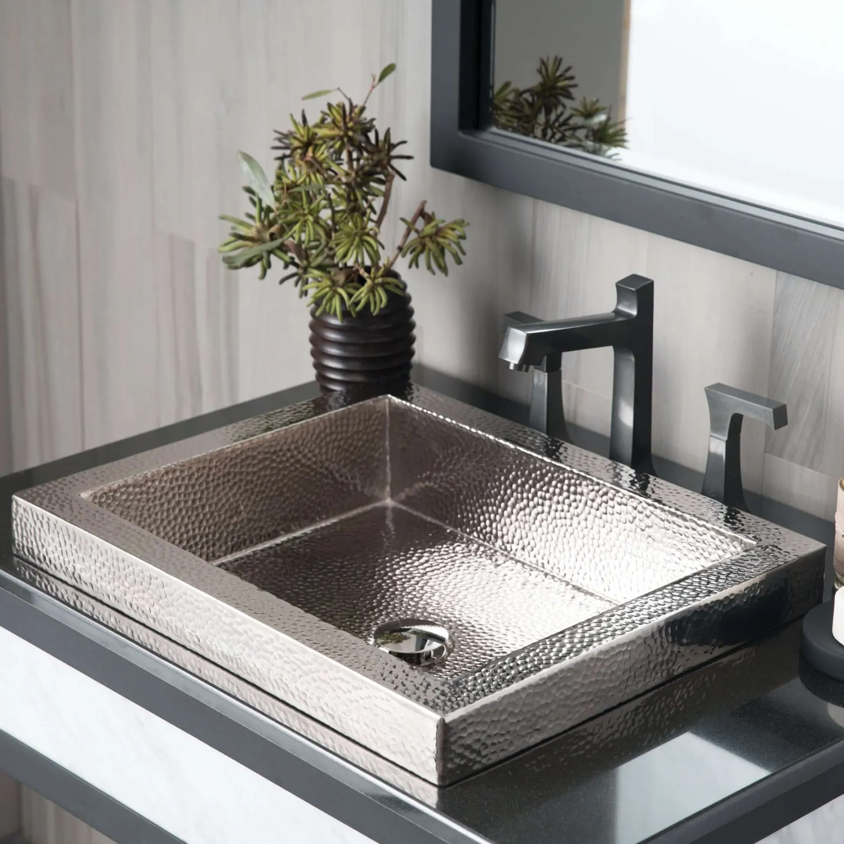 Native Trails Tatra 20" Rectangle Nickel Bathroom Sink, Polished Nickel, CPS846