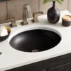 Native Trails Tolosa 19" x 16" Oval NativeStone Concrete ADA Bathroom Sink, Charcoal, NSL1916-C