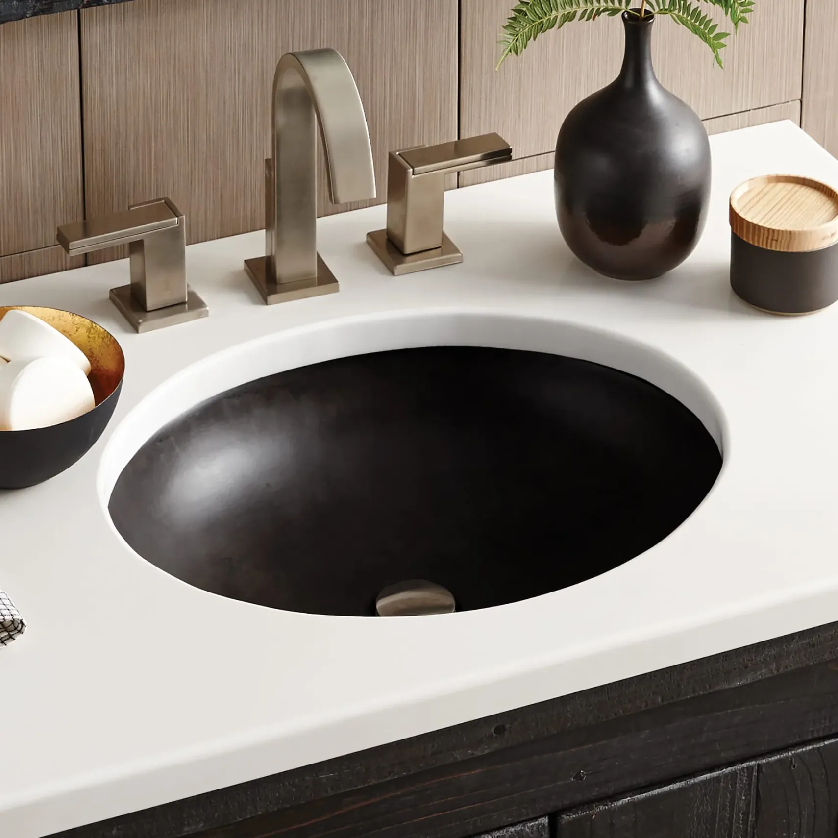Native Trails Tolosa 19" x 16" Oval NativeStone Concrete ADA Bathroom Sink, Charcoal, NSL1916-C