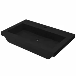 Native Trails Trough 3019 30" x 19" Rectangle Drop In NativeStone Concrete ADA Bathroom Sink, Charcoal, NSL3019-C