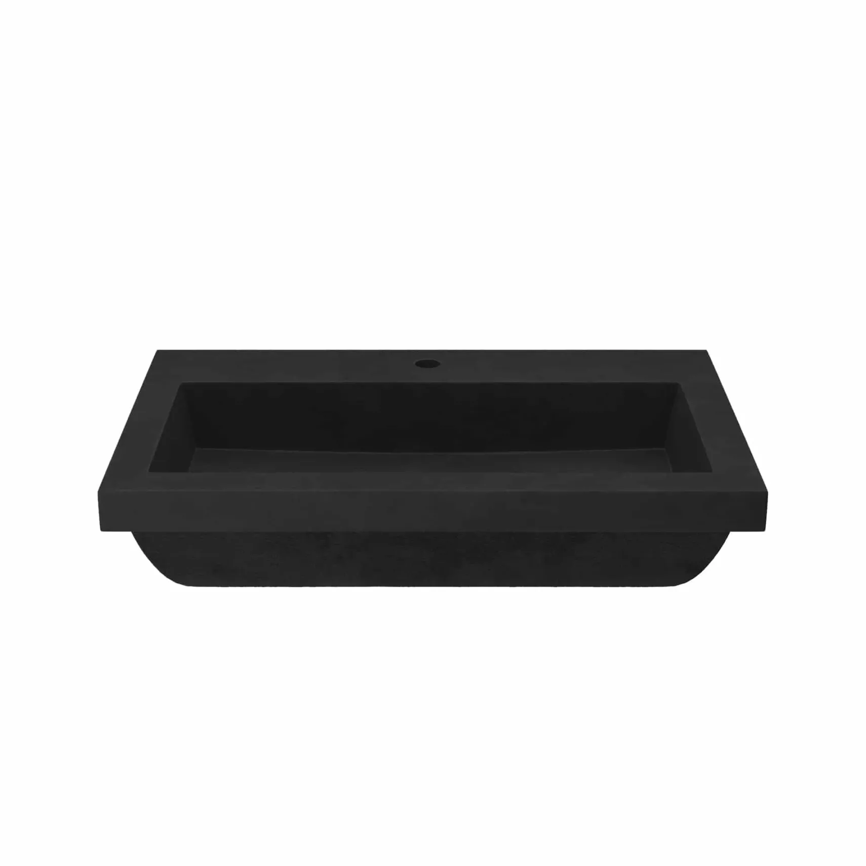 Native Trails Trough 3019 30" x 19" Rectangle Drop In NativeStone Concrete ADA Bathroom Sink, Charcoal, NSL3019-C