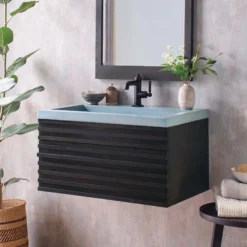 Native Trails Trough 3019 30" x 19" Drop In NativeStone Concrete ADA Bathroom Sink, Ocean, NSL3019-O