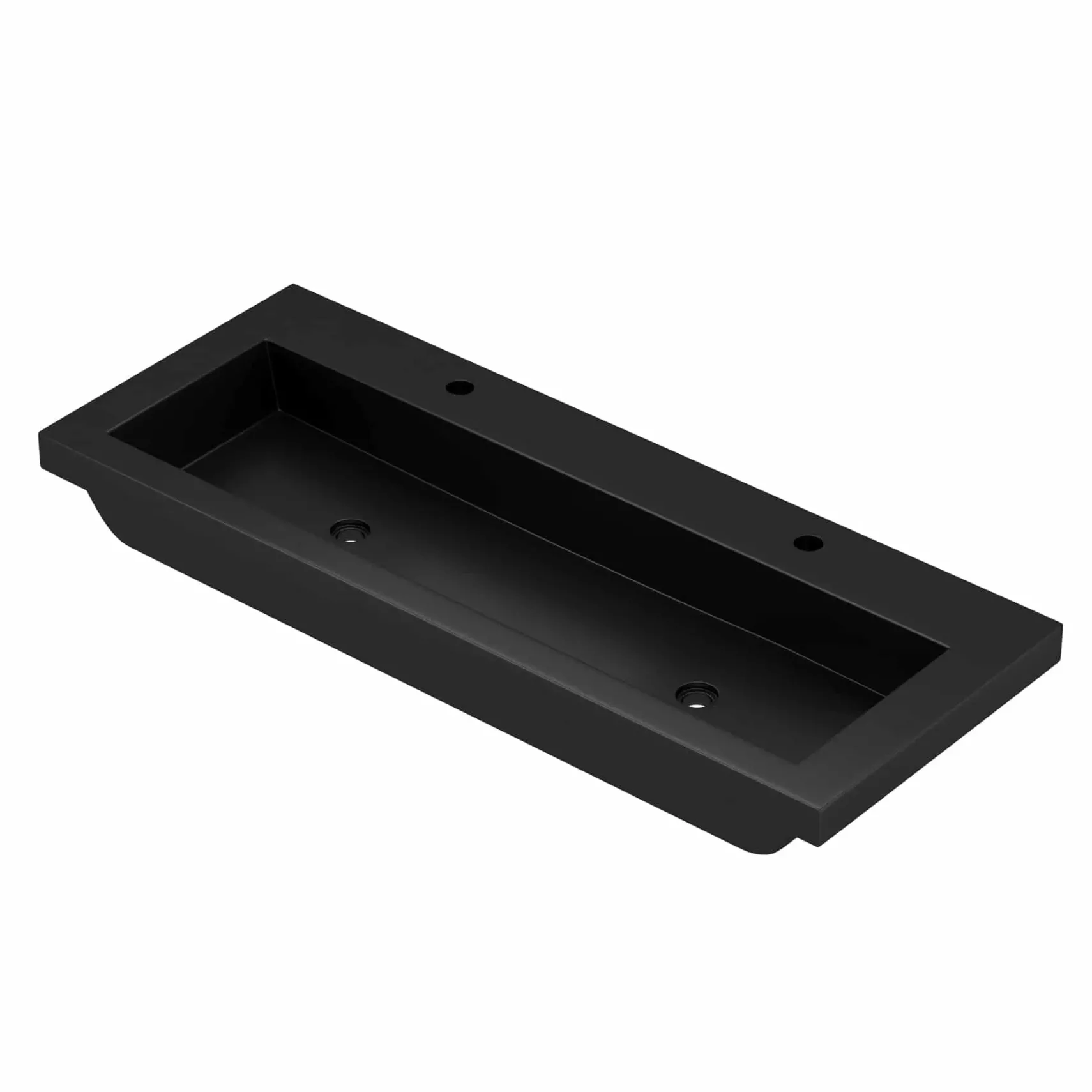 Native Trails Trough 4819 48" x 19" Rectangle Drop In NativeStone Concrete ADA Bathroom Sink, Charcoal, NSL4819-C