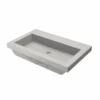 Native Trails Trough 30" Rectangle NativeStone Concrete Bathroom Sink, No Faucet Hole, Ash, NSL3019-AX