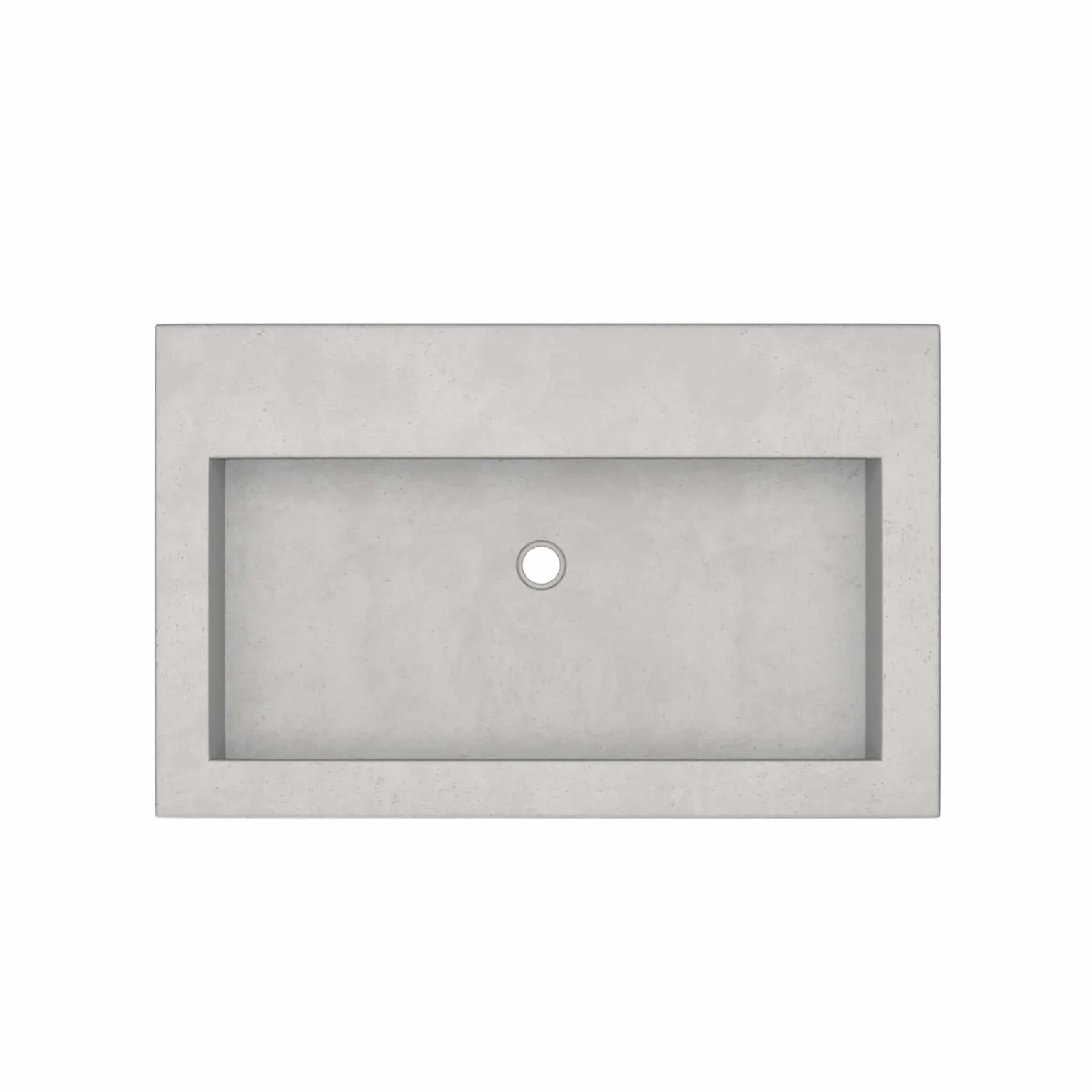 Native Trails Trough 30" Rectangle NativeStone Concrete Bathroom Sink, No Faucet Hole, Ash, NSL3019-AX